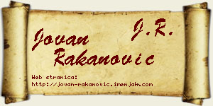 Jovan Rakanović vizit kartica